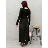 サイドビジューカットロングデニムスカート | EVRIS | 詳細画像23 