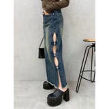 サイドビジューカットロングデニムスカート | EVRIS | 詳細画像27 