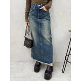 サイドビジューカットロングデニムスカート | EVRIS | 詳細画像28 