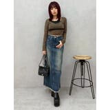 サイドビジューカットロングデニムスカート | EVRIS | 詳細画像31 