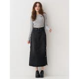 サイドビジューカットロングデニムスカート | EVRIS | 詳細画像8 