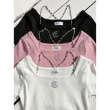 ワンポイントビジューチェーンニットトップス | EVRIS | 詳細画像34 