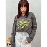 チャコールグレー | オーバーサイズラインストーングラフィックロンT 春夏 防寒対策 | EVRIS