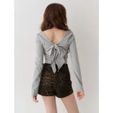 バックリボンスクエアネックリブトップス | EVRIS | 詳細画像11