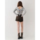 バックリボンスクエアネックリブトップス | EVRIS | 詳細画像12