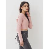 バックリボンスクエアネックリブトップス | EVRIS | 詳細画像16