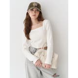 バックリボンスクエアネックリブトップス | EVRIS | 詳細画像2