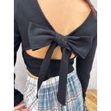 バックリボンスクエアネックリブトップス | EVRIS | 詳細画像22