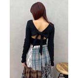 バックリボンスクエアネックリブトップス | EVRIS | 詳細画像26