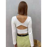 バックリボンスクエアネックリブトップス | EVRIS | 詳細画像31