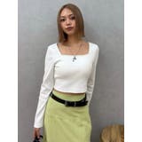 バックリボンスクエアネックリブトップス | EVRIS | 詳細画像32