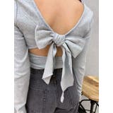 バックリボンスクエアネックリブトップス | EVRIS | 詳細画像41