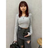 バックリボンスクエアネックリブトップス | EVRIS | 詳細画像44