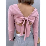 バックリボンスクエアネックリブトップス | EVRIS | 詳細画像48