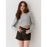 バックリボンスクエアネックリブトップス | EVRIS | 詳細画像9