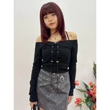 ブラック | 2WAYリブアンサンブルオフショルトップス | EVRIS