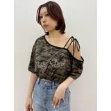 ラインストーンワンショルグラフィックトップス | EVRIS | 詳細画像20