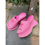 ピンク | 【厚底】フリンジズタッズサンダル | EVRIS