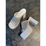 【厚底】ラインストーンチャンキーヒールサンダル | EVRIS | 詳細画像14 