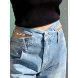 アイスブルー | ビジューワイドデニムパンツ | EVRIS