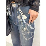 インディゴ | フェイクグラフィックワイドパンツ | EVRIS