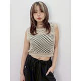 ベージュ | スカシアミフードニットトップス | EVRIS