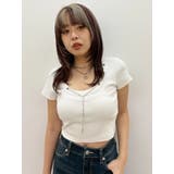 ネックレスフレンチスリーブショートトップス | EVRIS | 詳細画像21 