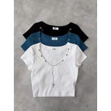 ネックレスフレンチスリーブショートトップス | EVRIS | 詳細画像27 