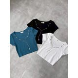 ネックレスフレンチスリーブショートトップス | EVRIS | 詳細画像28 
