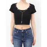 ネックレスフレンチスリーブショートトップス | EVRIS | 詳細画像30 