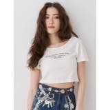 ホワイト | レタリングシンプルショートTシャツ 半袖 夏服 | EVRIS