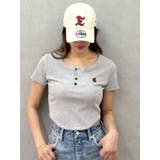 ハーフスリーブワンポイントヘンリーネックトップス | EVRIS | 詳細画像25 
