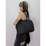 ブラック | クロスモチーフボストンBAG | EVRIS