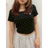 ブラック | ドットSUNNYショートTシャツ | EVRIS