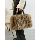 ブラウン | フェイクファーボストンBAG | EVRIS