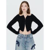 ブラック | モールジップオフショルニットトップス | EVRIS