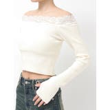 レースドッキングオフショルニットトップス | EVRIS | 詳細画像50 
