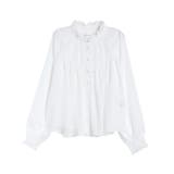 ホワイト | SHIRRING FLARE BL/シャーリングフレアブラウス | CALNAMUR