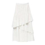 ホワイト | LACE LIKE TIERED SKIRT/レースライクティアードスカート | CALNAMUR