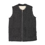 ブラック | REVERSIBLE FUR VEST/リバーシブルファーベスト | CALNAMUR
