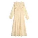 アイボリー | RIBBON COLLAR LACE OP/リボンカラーレースワンピース | CALNAMUR