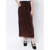 ブラウン | SPANGLE DRAWSTRINGS SK/スパンコールドロストスカート | CALNAMUR