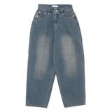ブルー | OVERDYE DENIM WIDE PT/オーバーダイデニムワイドパンツ | CALNAMUR