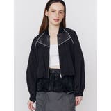 ブラック | SHEER SHORT BLOUSON/シアーショートブルゾン | CALNAMUR