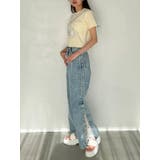 DENIM LINE SLIT PANTS/デニムラインスリットパンツ | CALNAMUR | 詳細画像2