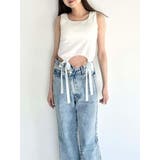 ホワイト | CUP IN RIBBON TANK TOP/カップインリボンタンクトップ | CALNAMUR