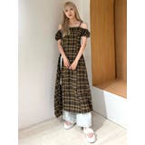ミックス | ２ＷＡＹチェックロングワンピース | CALNAMUR