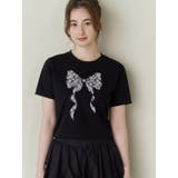 ブラック | RIBBON ASSORT TEE/リボンアソートTシャツ | CALNAMUR