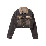 ブラック | フェイクレザースウィッチングデニムジャケット | CALNAMUR