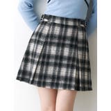 ダークミックス | サイドデザインプリーツミニスカート | CALNAMUR